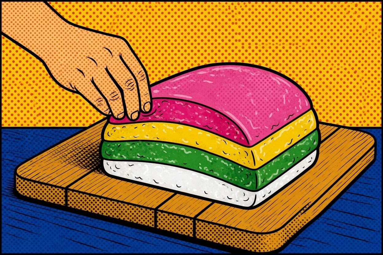 Mujigae Pastel — Rainbow Catering Siru (Minimal Neon)